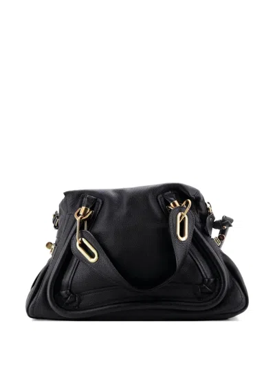 Pre-owned Chloé Paraty Top Handle Bag Leather Medium Satchel In Black