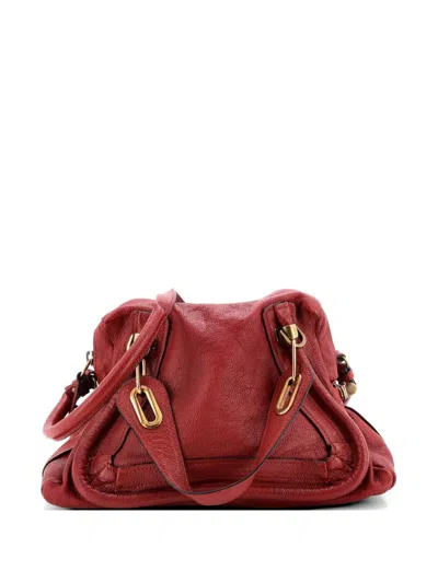 Pre-owned Chloé Paraty Top Handle Bag Leather Medium Satchel In Red