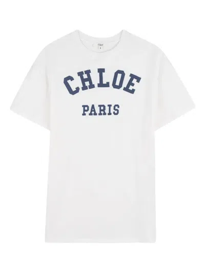 Chloé Paris T-shirt Dress In White