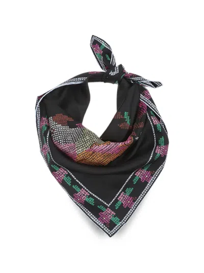 Chloé Parrot Silk Square Scarf In Black