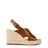 Chloé Pary Leather Espadrille Wedge Slingback Sandals In Multi