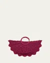 Chloé Passementerie Crochet Top-handle Bag In Fabric In Crushed Violet