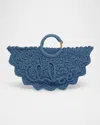 Chloé Passementerie Crochet Top-handle Bag In Fabric In Deep Ivory