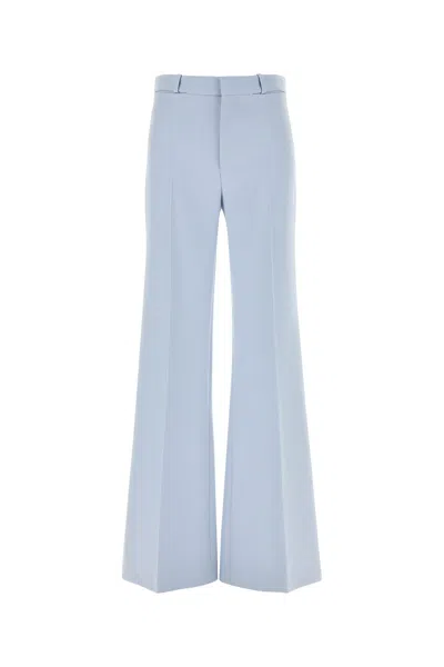 Chloé Wool Crepe Tailored Pants In Blue