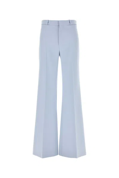 Chloé Wool Crepe Tailored Pants In Blue