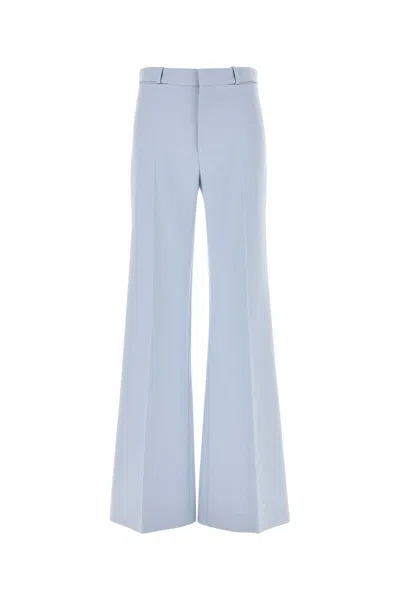 Chloé Wool Crepe Tailored Pants In Blue