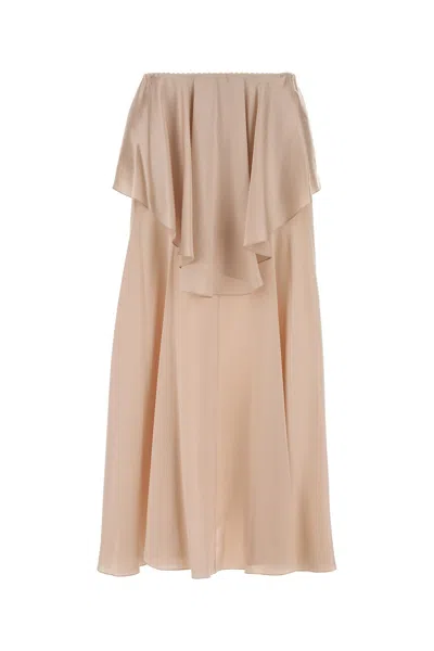 Chloé Chloe Pastel Pink Satin Skirt In Neutral