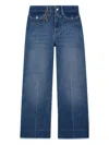 Chloé Patch Pocket Charm Denim Trousers In Blue