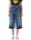 Chloé Blue Bermuda Patchwork Denim Shorts