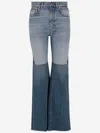 Chloé Patchwork Rigid High-rise Flared-leg Jeans In Blue