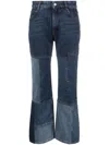 Chloé Patchwork Cropped Flared Jeans In Blau