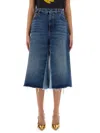 Chloé Blue Bermuda Patchwork Denim Shorts In Denim