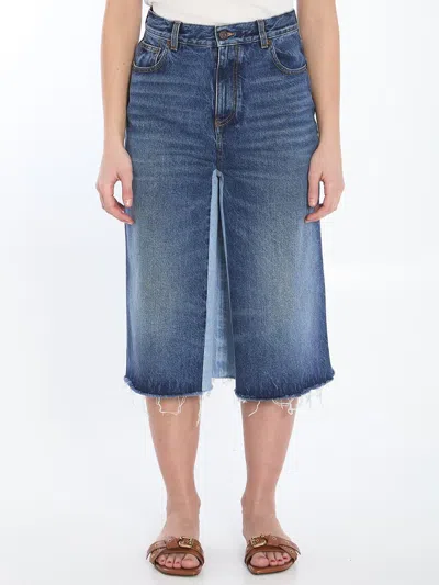 Chloé Patchwork Denim Bermuda Shorts