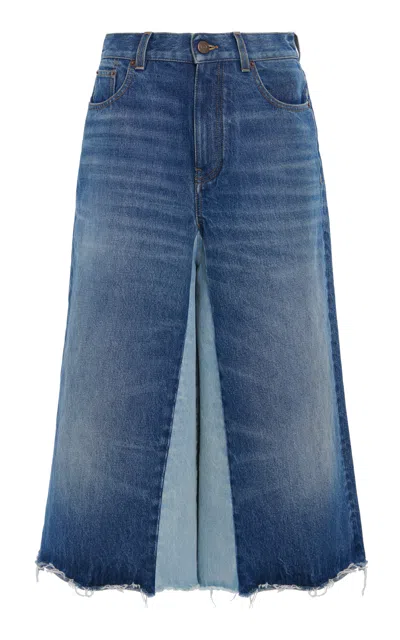 Chloé Denim Midi Skirt In Blue