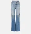 Chloé High-rise Grain De Poudre Wool Wide-leg Pants In Blue