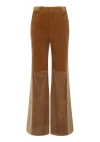 Chloé Triple Brown Retro Flared Corduroy Pants In Brown
