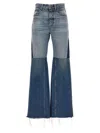 Chloé Patchwork Rigid High-rise Flared-leg Jeans In Blue