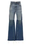 Chloé Flared Patchwork Jeans In Blue