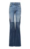 Chloé Patchwork Denim Jeans In Blue
