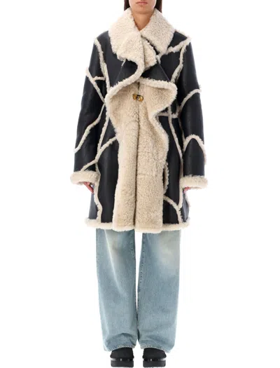 CHLOÉ PATCHWORK SHEARLING JACKET FOR WOMEN