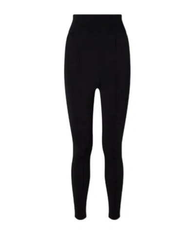 Chloé Patchwork Stretch Knit Leggings In Black