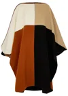 Chloé Colorblock Wool Blend Long Poncho In Multicoloured