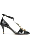 Chloé 70mm Cleia Studded Patent Leather Pumps In Black