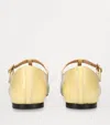 Chloé Marcie Embellished Metallic Cracked-leather Ballet Flats In Beige