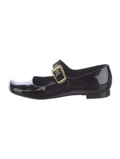 Pre-owned Chloé Patent Leather Mary Jane Flats In Black