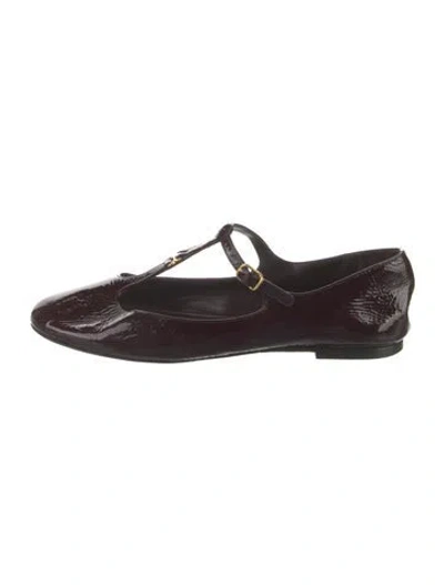 Pre-owned Chloé Patent Leather Mary Jane Flats In Brown