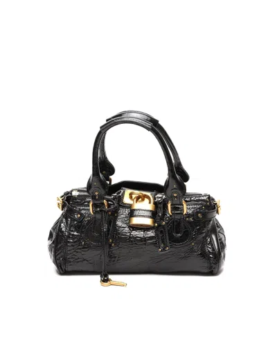 Chloé Patent Medium Paddington Bag In Blue