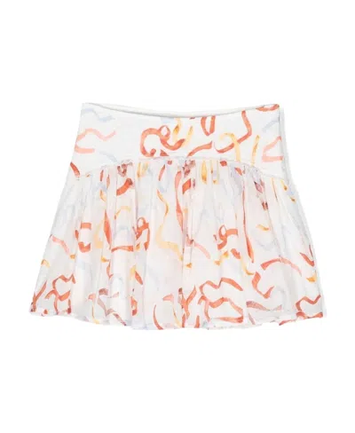 Chloé Kids' Graphic-print Veil Skirt In White
