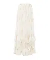 Chloé Metallic Silk Jacquard Maxi Skirt In Coconut Milk Color