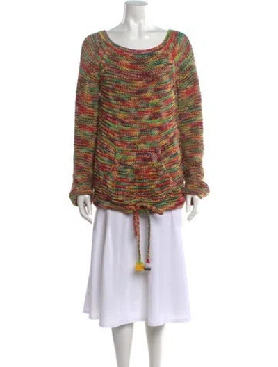 Pre-owned Chloé Patterned Crew Neck Sweater In Red