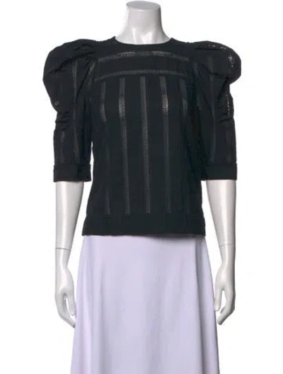 Pre-owned Chloé Patterned Crew Neck Top In Black
