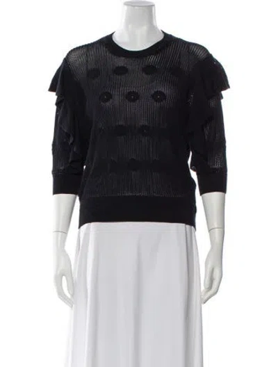 Pre-owned Chloé Patterned Crew Neck Top In Blue
