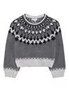 Chloé Patterned Cropped Sweater In Gray