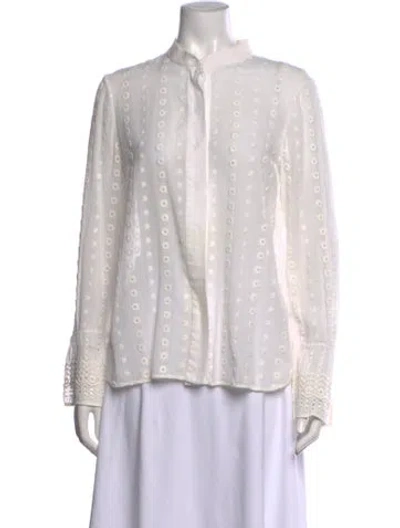 Pre-owned Chloé Patterned Long Sleeve Blouse In Neutral