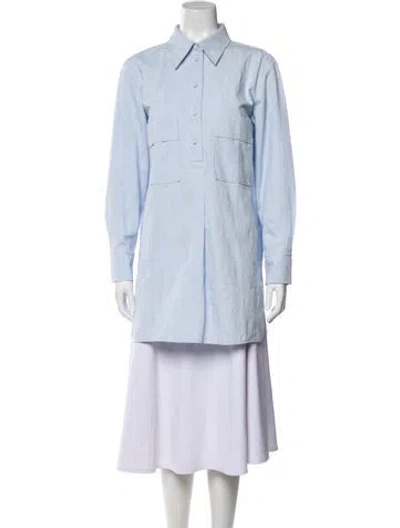 Pre-owned Chloé Patterned Long Sleeve Tunic In Blue