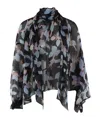 Chloé Floral-print Chiffon Neck-scarf Top In Black