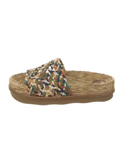 Pre-owned Chloé Patterned Slides In Blue