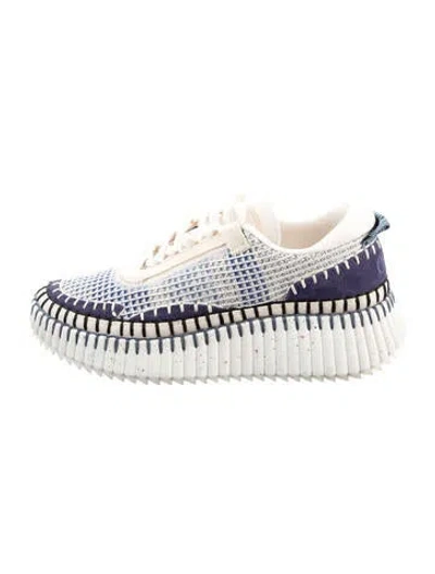 Pre-owned Chloé Patterned Sneakers In Blue