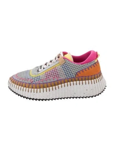 Pre-owned Chloé Patterned Sneakers In Gray