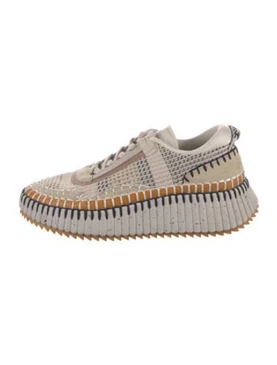 Pre-owned Chloé Patterned Sneakers In Neutral