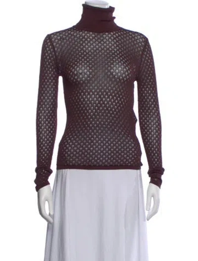 Pre-owned Chloé Patterned Turtleneck Top In Multi