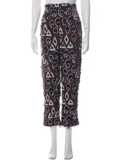 Pre-owned Chloé Patterned Wide Leg Pants In Green