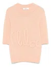 Chloé Alpaca Wool And Silk Knit Elbow-sleeve Logo Sweater Clothing