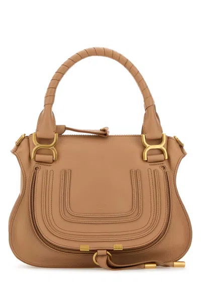 Chloé Peach Leather Small Marcie Handbag