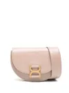 Chloé Mini Marcie Leather Shoulder Bag In Peach