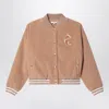 Chloé Peach Pink Wool Blend Bomber Jacket In Brown